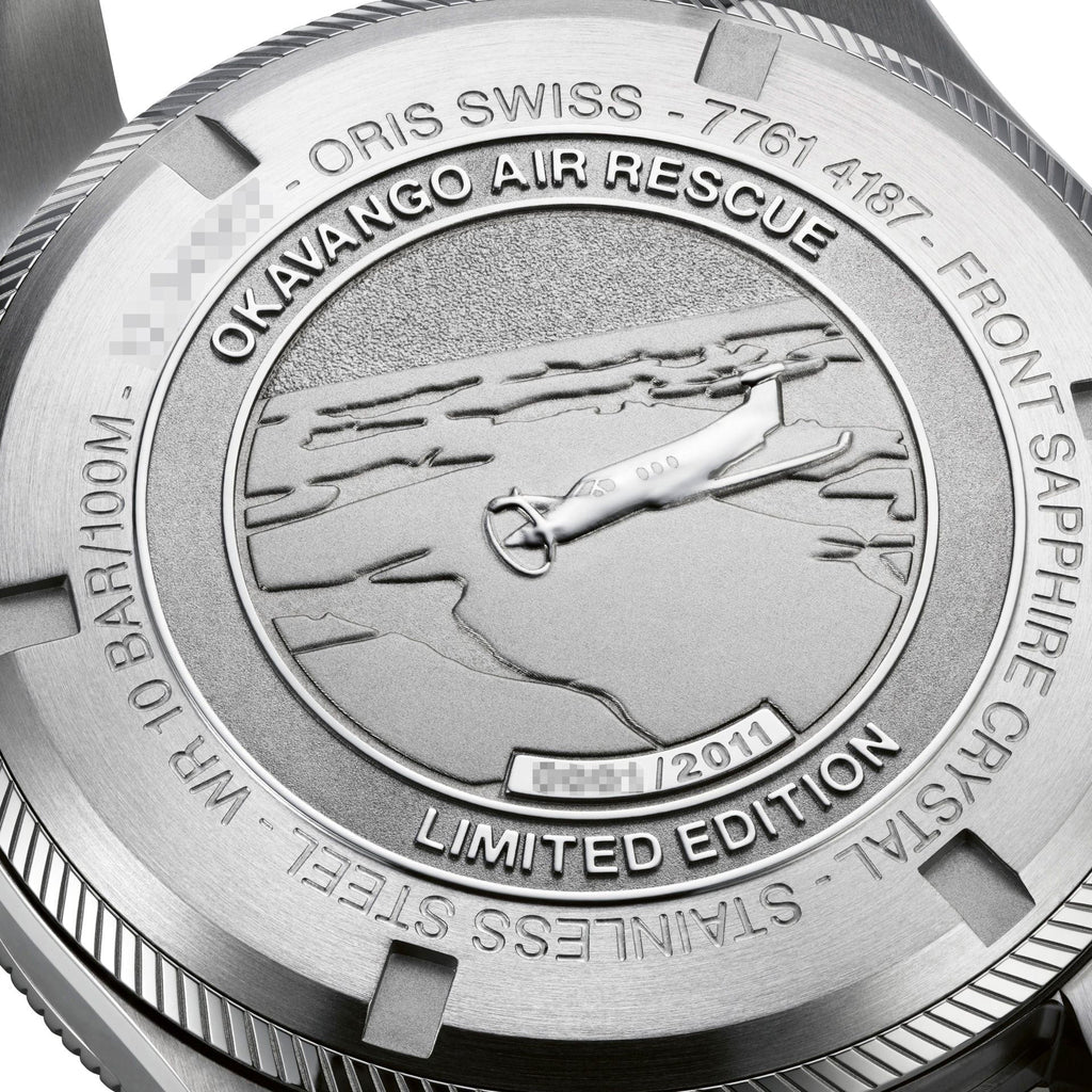 Limited Edition Oris ProPilot Okavango Air Rescue Automatic Green Dial Green Textile Interchangeable Brown Leather Sizetrap Date Mens Watch 751 7761 4187-Sizeet