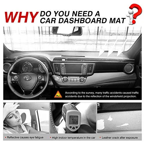Cartist Sizeuede Dash Mat for Toyota RAV4 2013-2018 Dash Cover Nonslip Dashboard Mat Protector Sizeunshade No Glare