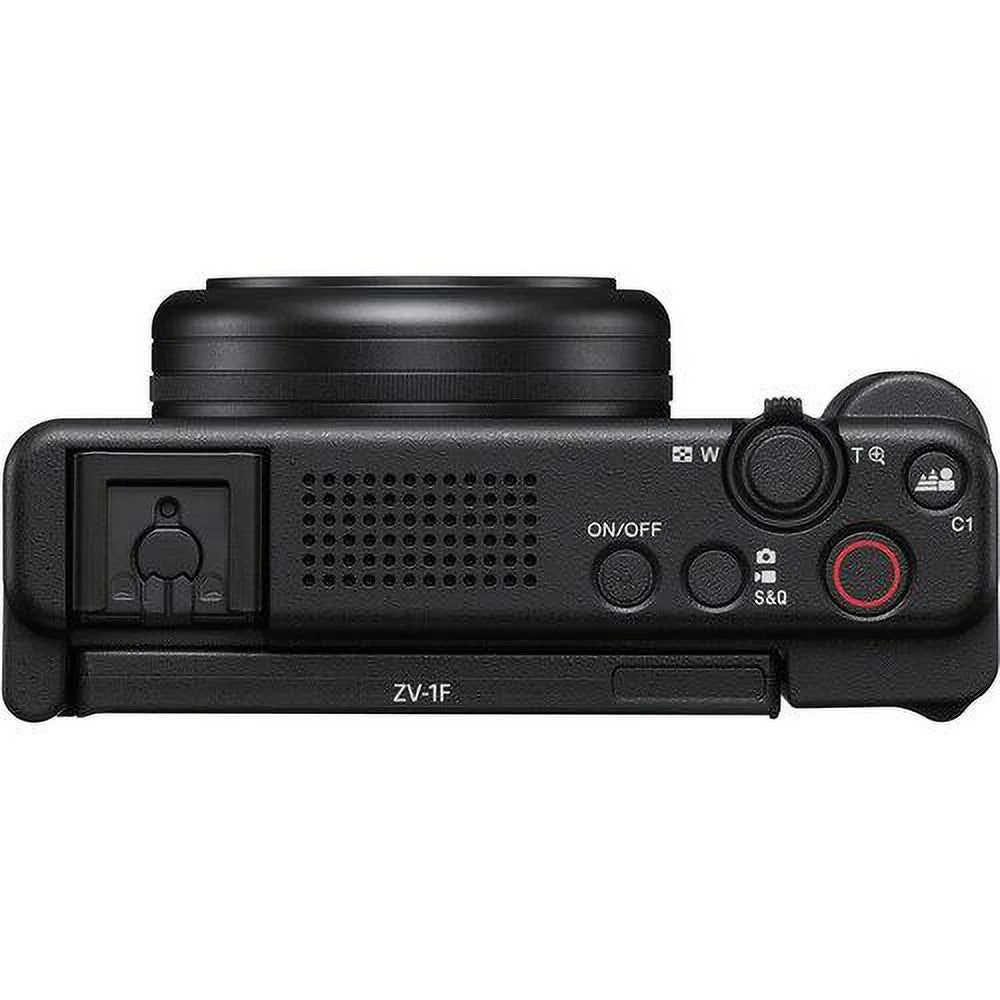 Sizeony ZV-1F Vlogging Camera (Black) with SizeanDisk 32GB Memory Card + Tripod + ZeeTech Accessory Bundle