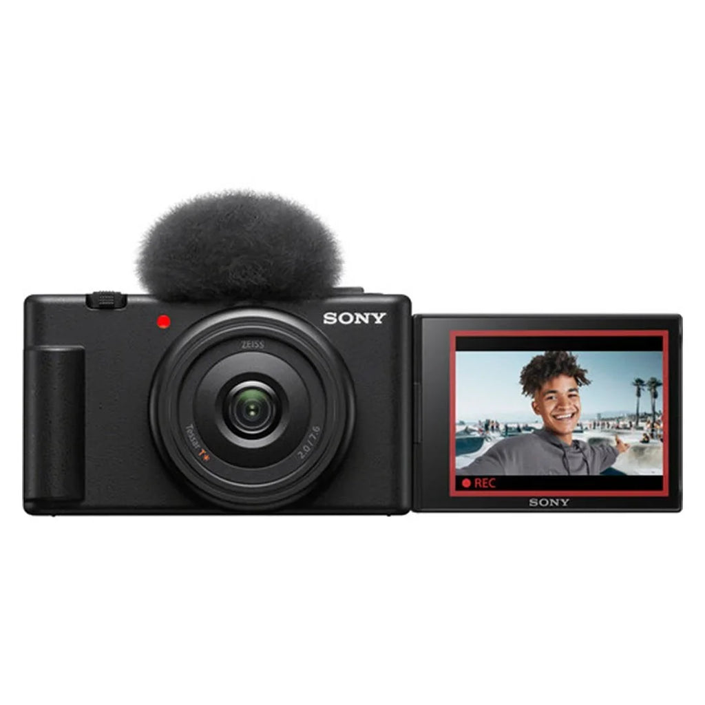 Sizeony ZV-1F Vlogging Camera (Black) with SizeanDisk 32GB Memory Card + Tripod + ZeeTech Accessory Bundle