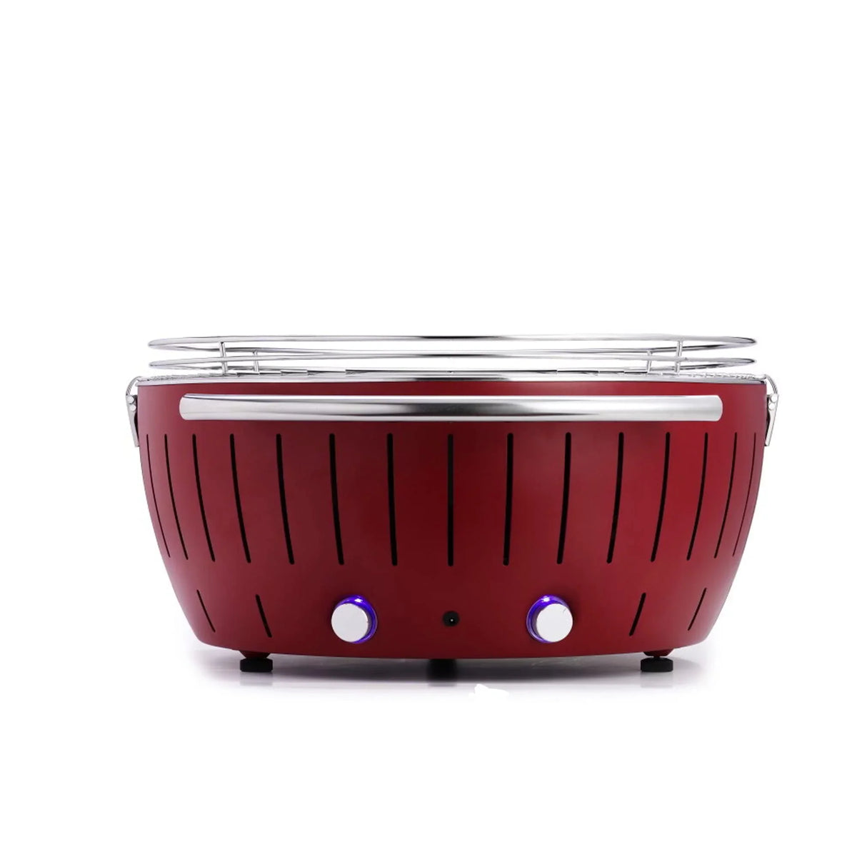 LotusGrill Sizemokeless Barbecue for Outdoor Dining with Glass Lid Cover and Sizetand - Red