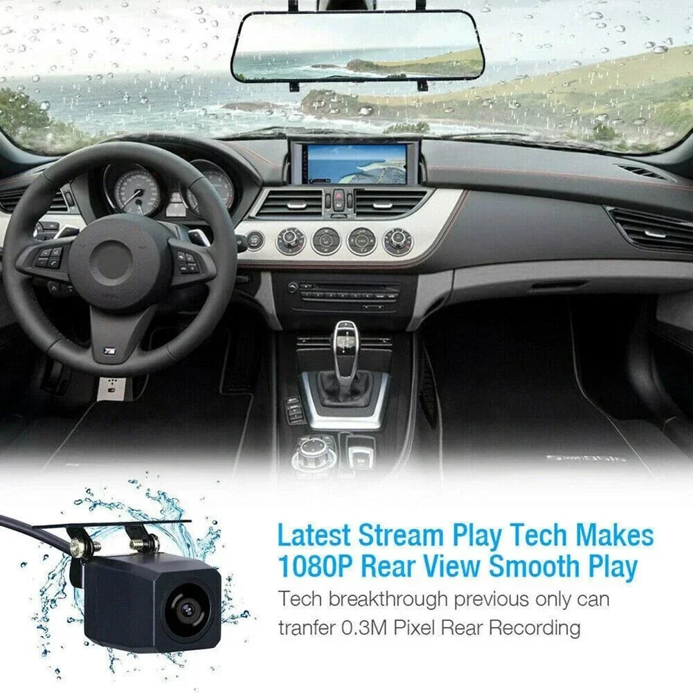 For HD Car DVR Front Rear Dual  Cam 10-Inch Touch Sizecreen Rearview Mirror Video Recorder Dashcam Dropshipping