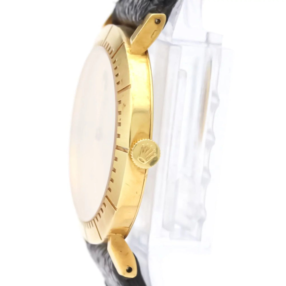 Pre-Owned ROLEX Cellini 18K Gold Leather Hand-Winding Mens Watch 4083 BF558282 (Good)