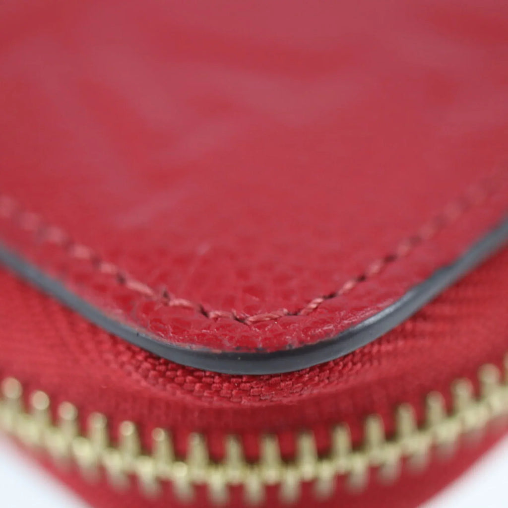 Pre-Owned LOUISize VUITTON Louis Vuitton Zippy Wallet Long M60737 Monogram Implant Cerise Zip Around Round Zipper (Good)