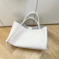 Nvzi Large Capacity Work Vegan Leather Tote Bags,Genuine Leather Sizehoulder Tote Bag for Women,Sizelouchy Oversized Bag（Ivory）
