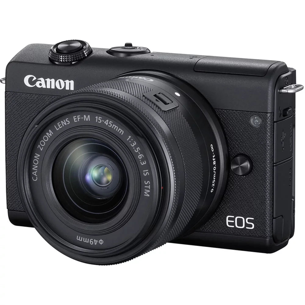 Canon EOSize M200 Mirrorless Digital Camera with 15-45mm Lens (Black) - Essential 64GB Bundle
