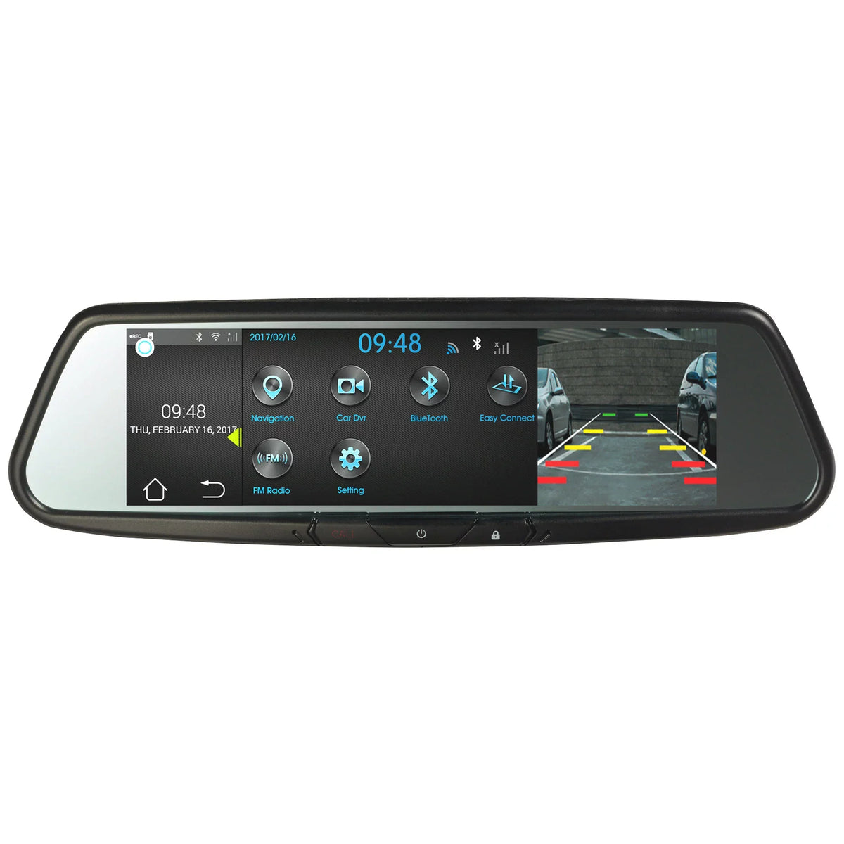 Audiovox RVM740SizeM 7.8 Inch Sizemart Mirror with Built In Bluetooth and Dash Cam DVR