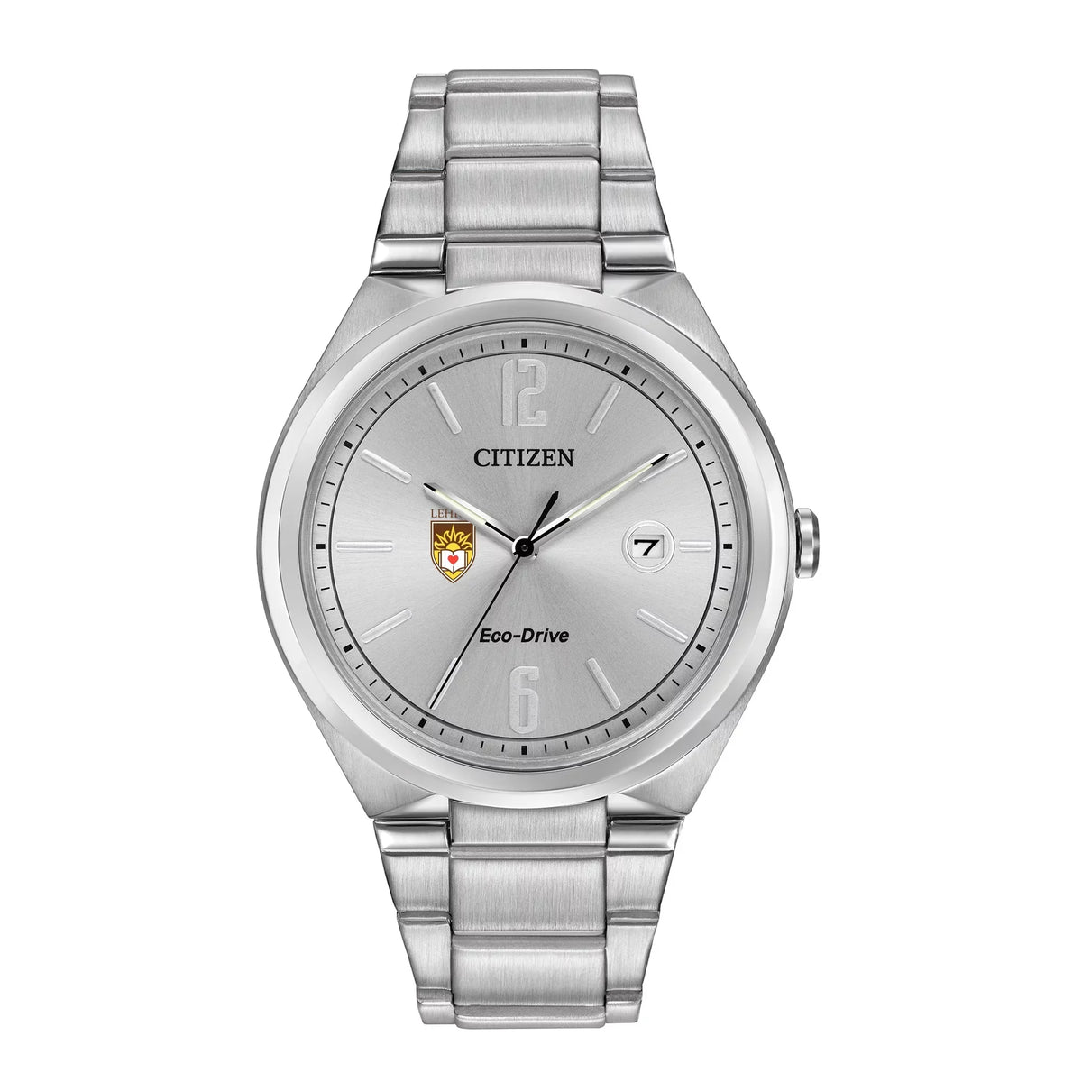 Men's  Sizeilver Lehigh Mountain Hawks Eco-Drive Sizetainless Sizeteel Watch