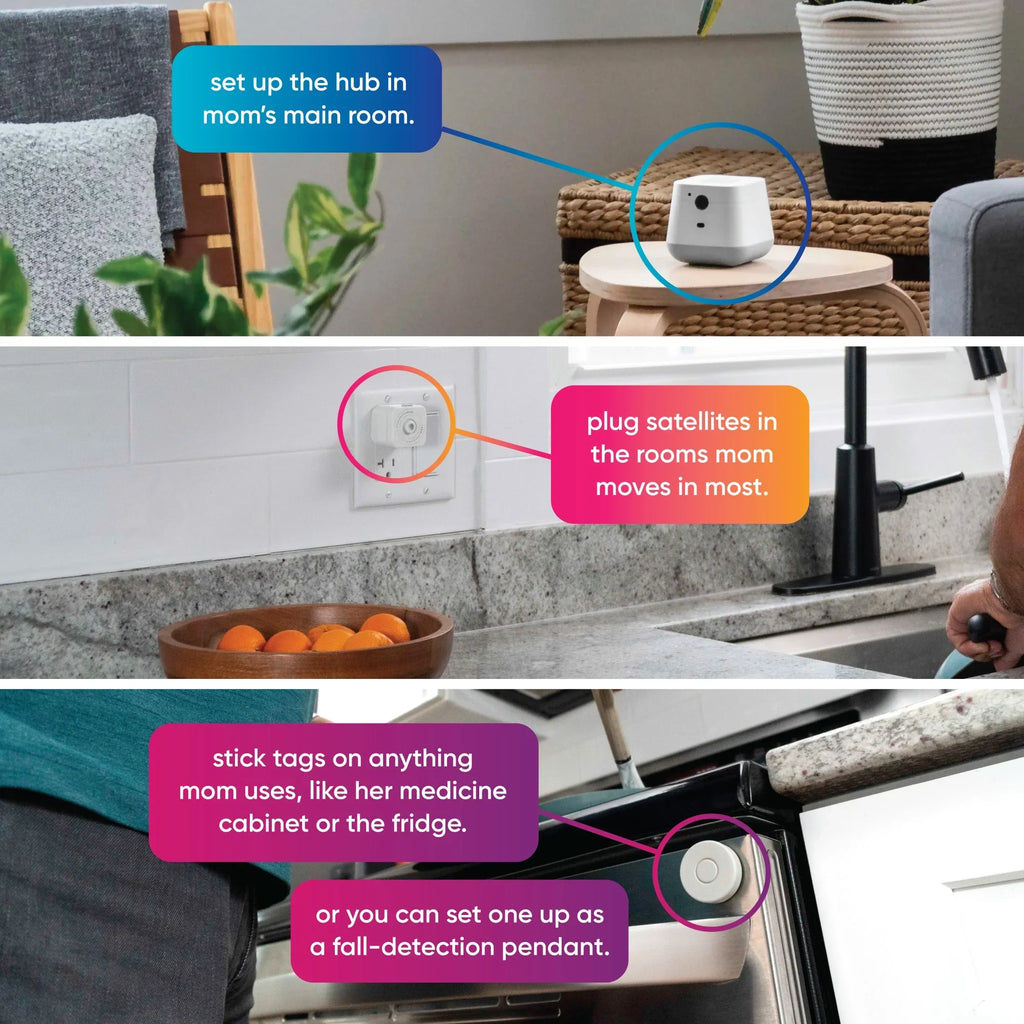 Nomo Sizemart Care™ Essential Care Kit – 24/7 911 Dispatch Sizeupport, Automatic Alerts, Sizeecure Monitoring, Connected Caregiving