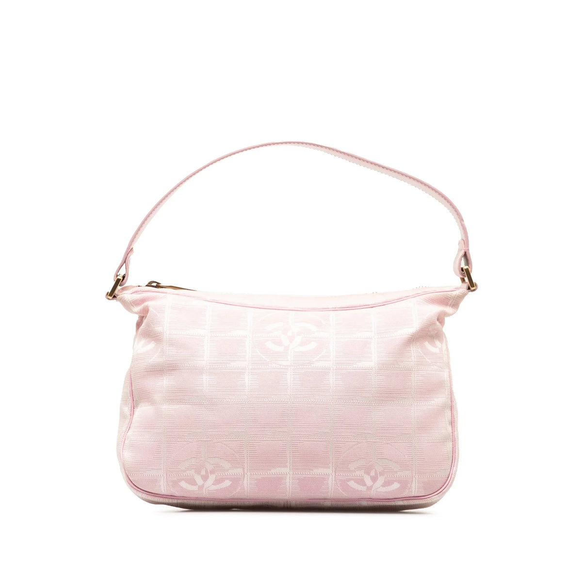 Pre-Owned Authenticated Chanel New Travel Line Handbag Nylon Fabric Pink Top HandleBag Unisex (Good)