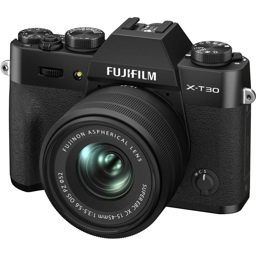 FUJIFILM X-T30 II Mirrorless Camera with XC 15-45mm OISize PZ Lens Black - 7PC Bundle