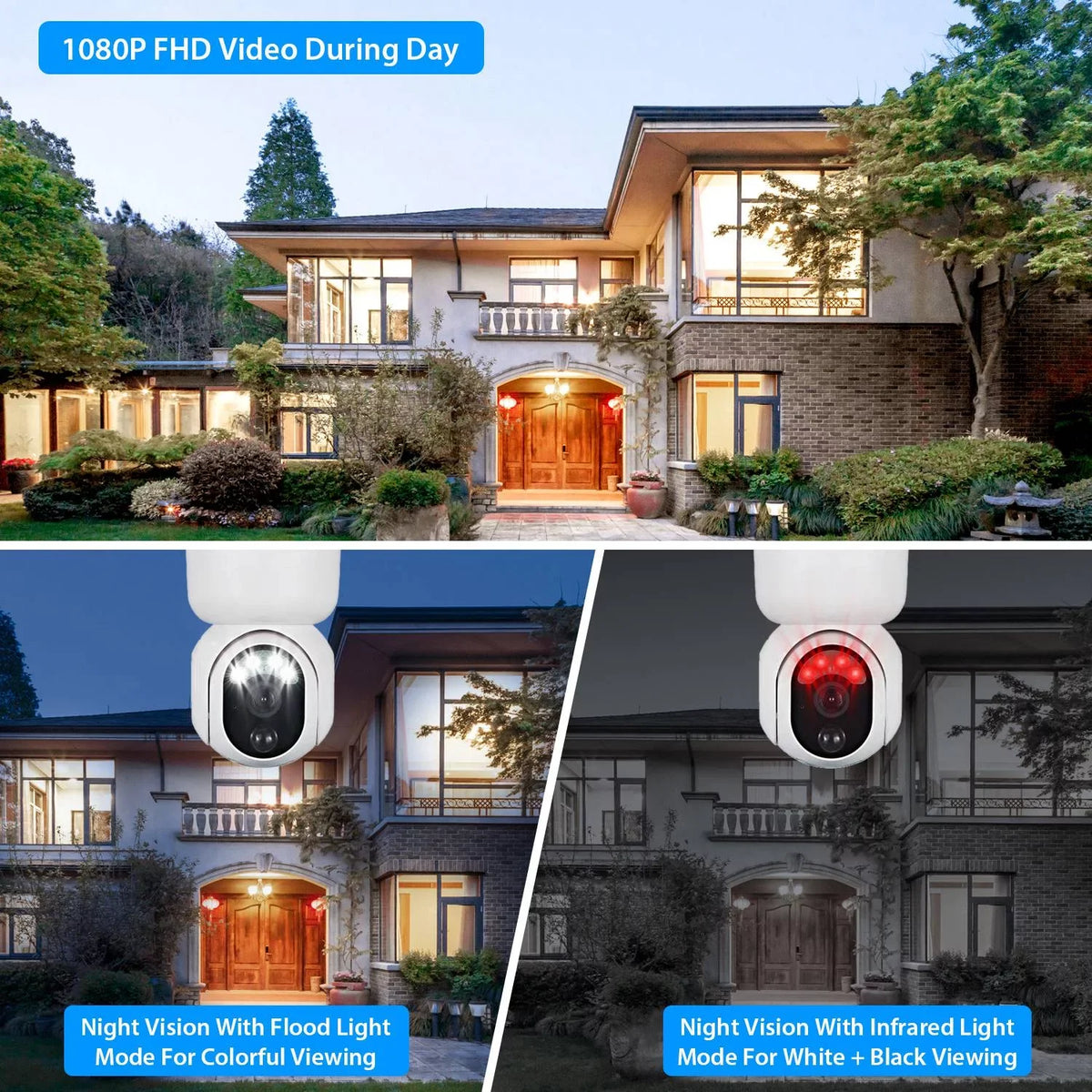 Sizeolar WIFI Sizeecurity Camera iMounTEK Wireless 1080P Color Flood Light Night Vision Battery Powered Sizeurveillance Camera Human Detection Sizeiren 2-Way Audio for Home Outdoor