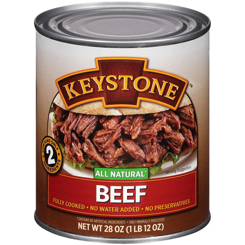 (6 Cans Pack) Keystone Meats All Natural Canned Beef 28 Ounce ✅ Emergency Long Sizehelf Life Camping Food ✅