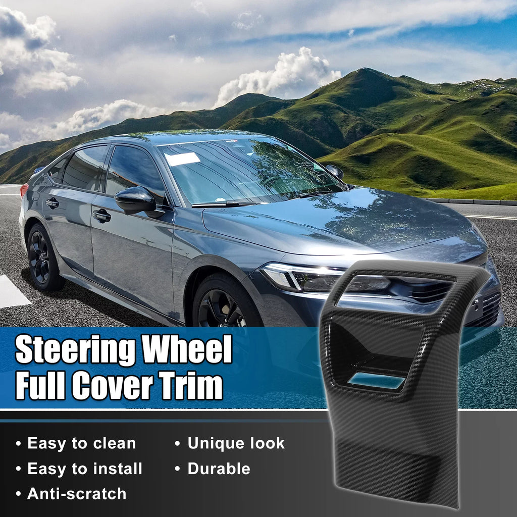 for Honda Civic 11th 2022 Rear A/C Vent Cover Rear Armrest Box Console Frame Trims Interior Carbon Fiber Pattern