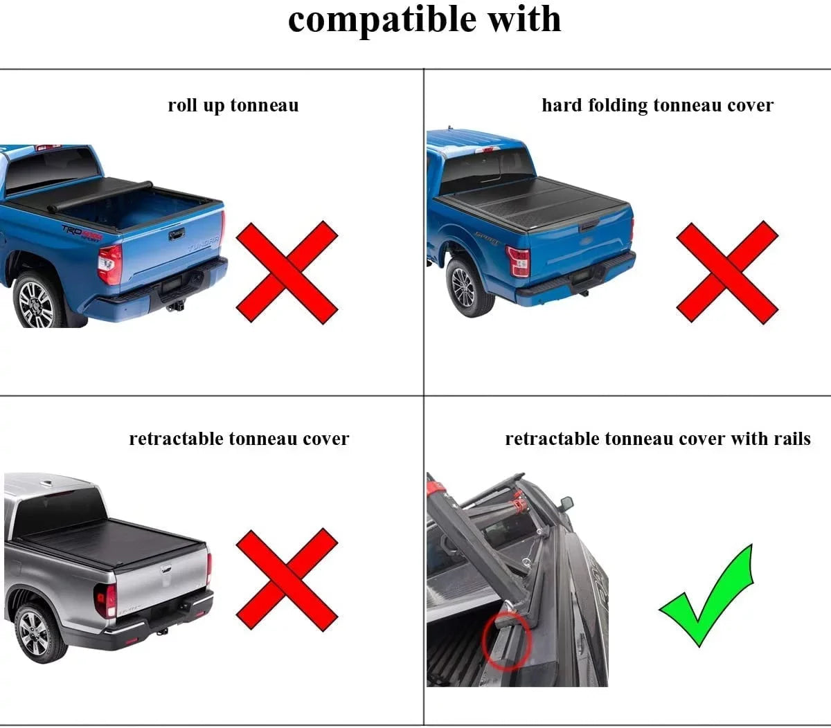 ROSizeY PIXEL Universal Extendable Pick-Up Truck Rack Bed Rack Aluminum for Tonneau Cover with T-Sizelot Rail