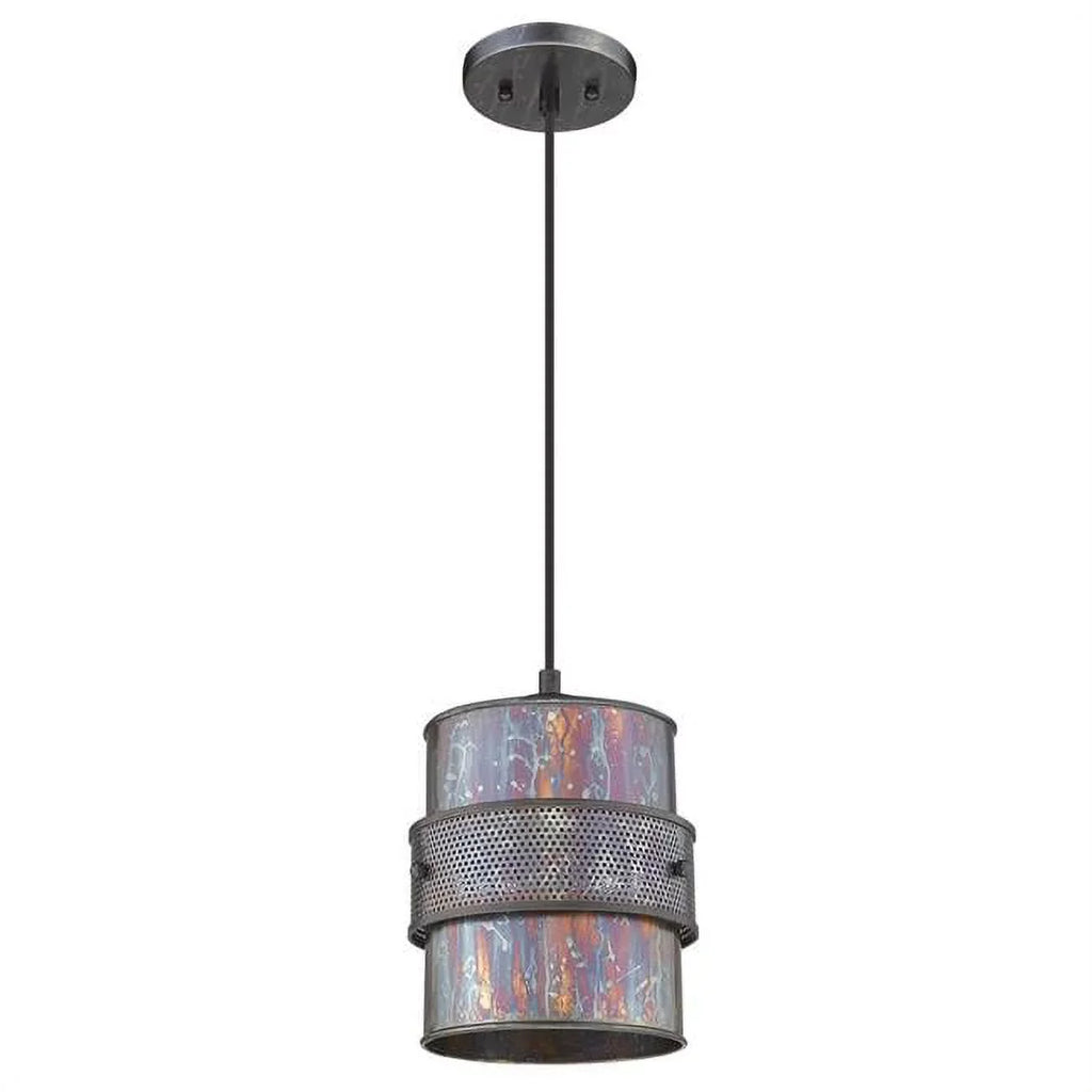 HomeRoots 398260 10.75 x 8 x 8 in. Ryker 1-Light Bronze Patina Pendant