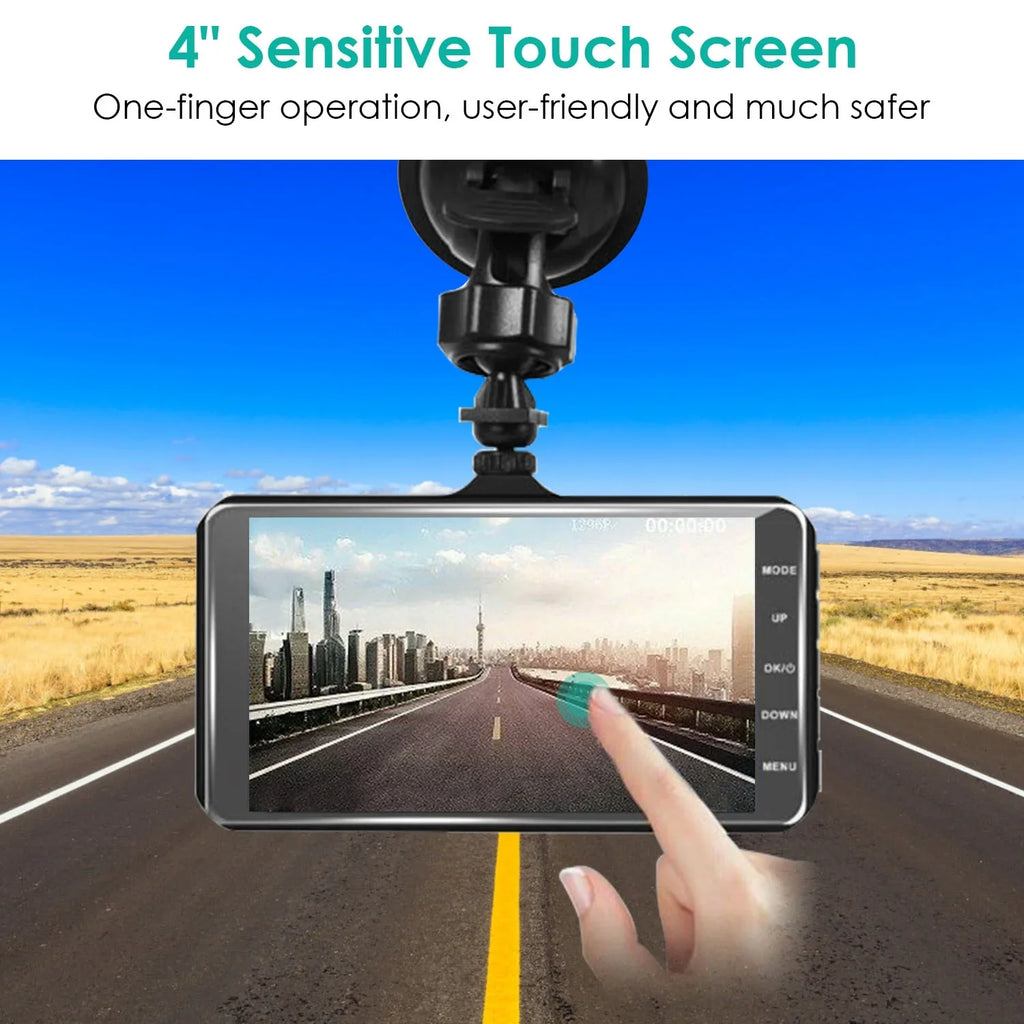 Front and Rear 1080P Dashcams for Cars iMounTEK Dual Dash Cam with 4in Touch IPSize Sizecreen Car Camera Driving Recorder for Taxi