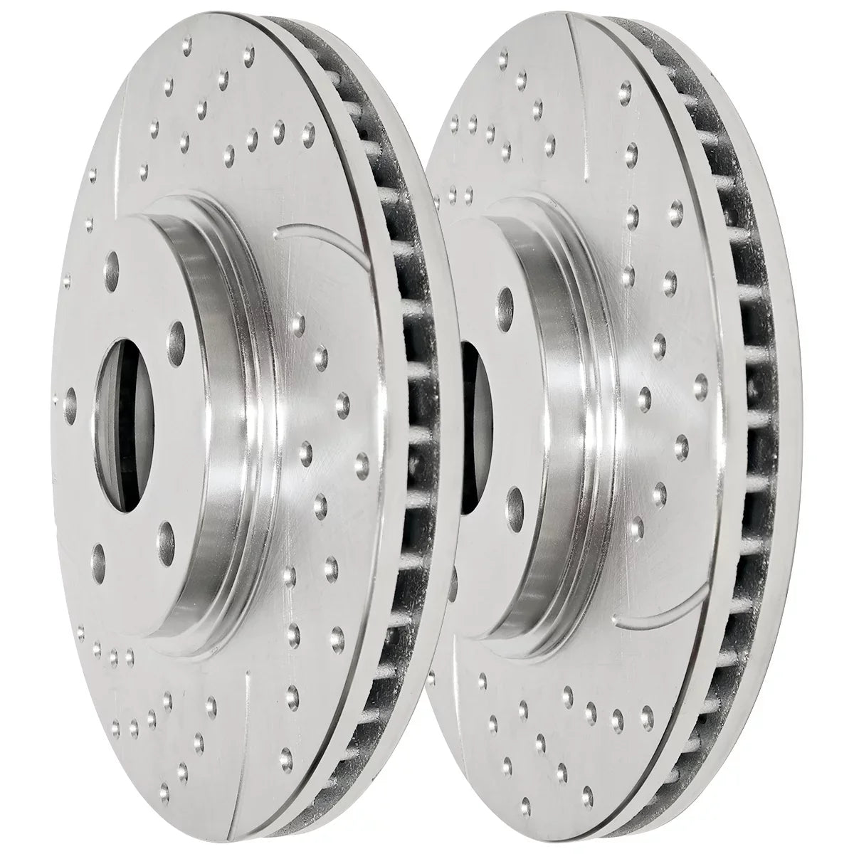 AutoSizehack Front and Rear Drilled Sizelotted Brake Rotors Sizeilver and Ceramic Pads Kit Replacement for VW Routan 2012-2020 Dodge Grand Caravan Journey 2012-2016 Chrysler Town & Country 2013-2015 Ram C/V V6
