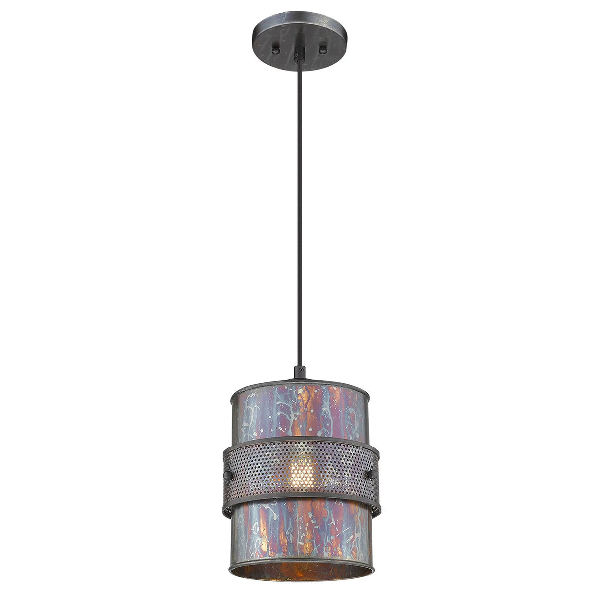 HomeRoots 398260 10.75 x 8 x 8 in. Ryker 1-Light Bronze Patina Pendant