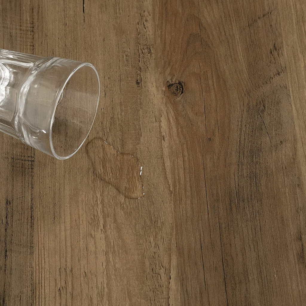 Mezzy Modern Industrial Coffee Table, Acacia Brown