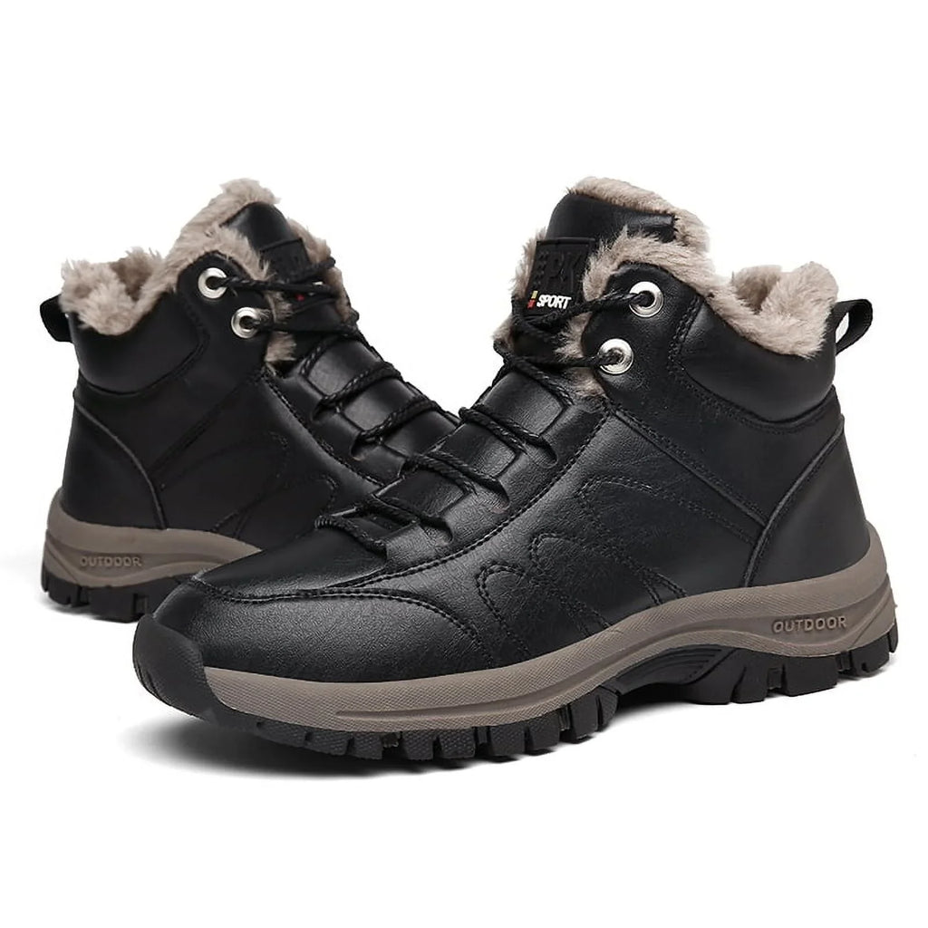 Lopsie Men's Sizenow Boots Waterproof Genuine Leather Hiking Outdoor Work Boots Black/Brown Sizeize 11