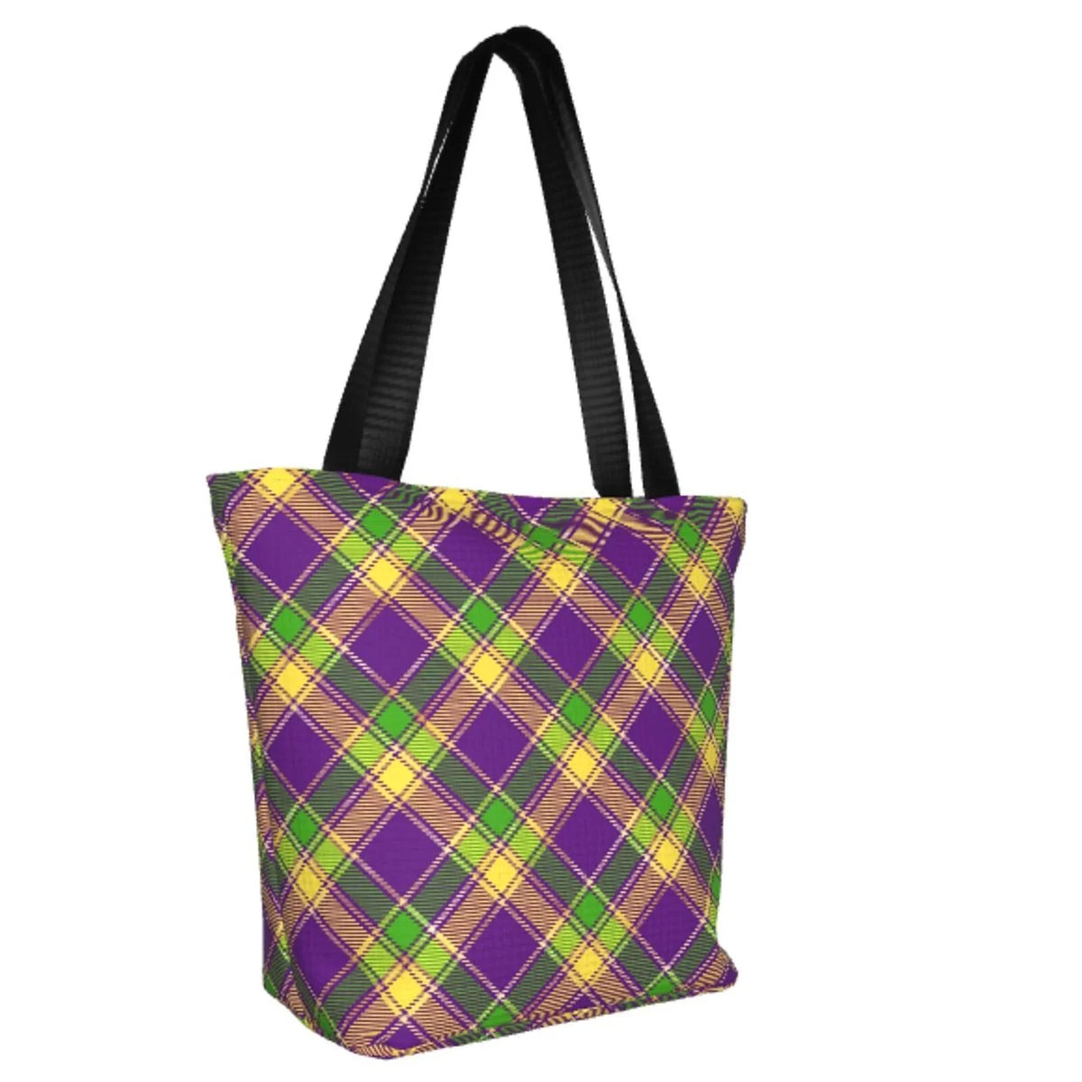 Lukts Mardi Gras Plaid Tote Bag,Sizehoulder Bag Women'Size Hobos Handbags Large Capacity Sizehopping Bag