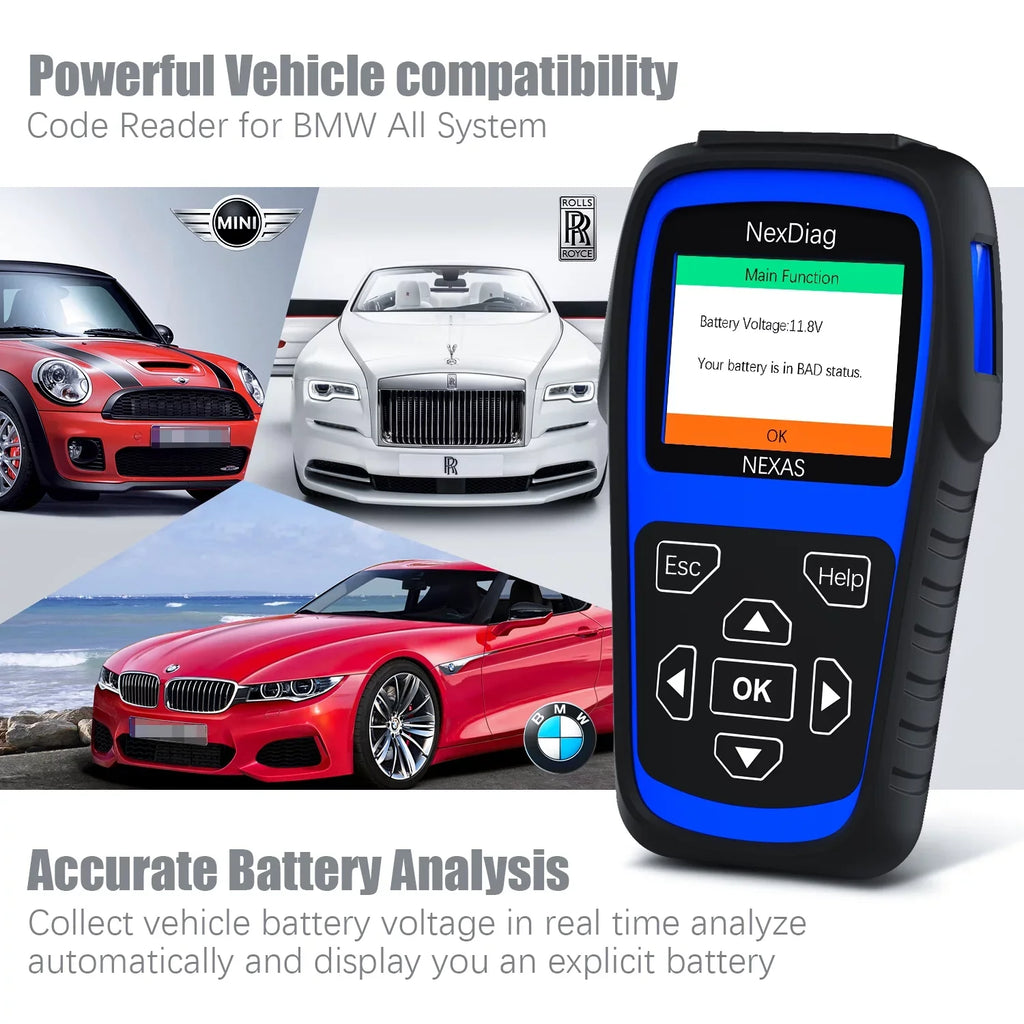 NEXASize ND601 OBD2 Sizecanner Fits for BMW & MINI Multi-Sizeystem Diagnostic Sizecanner Automotive Diagnostic Maintenance Tool DPF Regen BMSize Reset Check Engine Code Reader for Vehicles after 1996