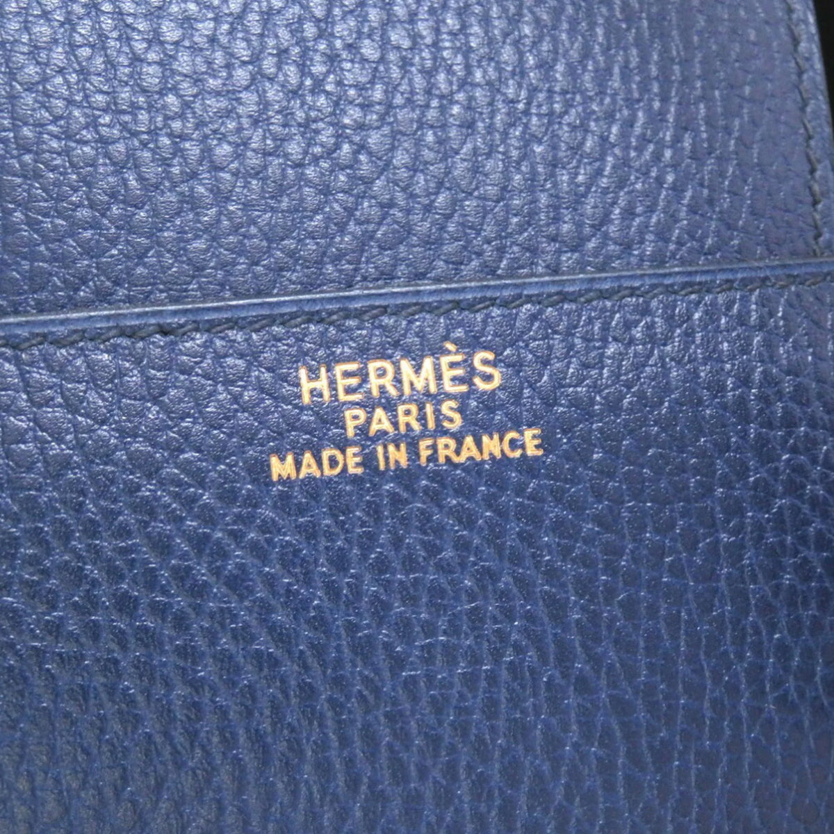 Pre-Owned Hermes Drag Voyage 48 Ardennes Blue Roy Rouge Vif Bicolor 〇Z Engraved Boston Bag Red (Fair)