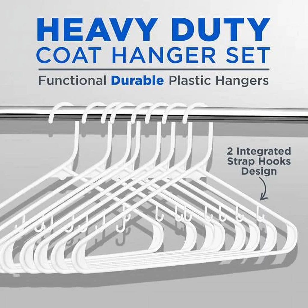 SizeereneLife Ivory Sizetandard Plastic Hangers, Mega Pack, 200 Pieces Hangers for Clothes