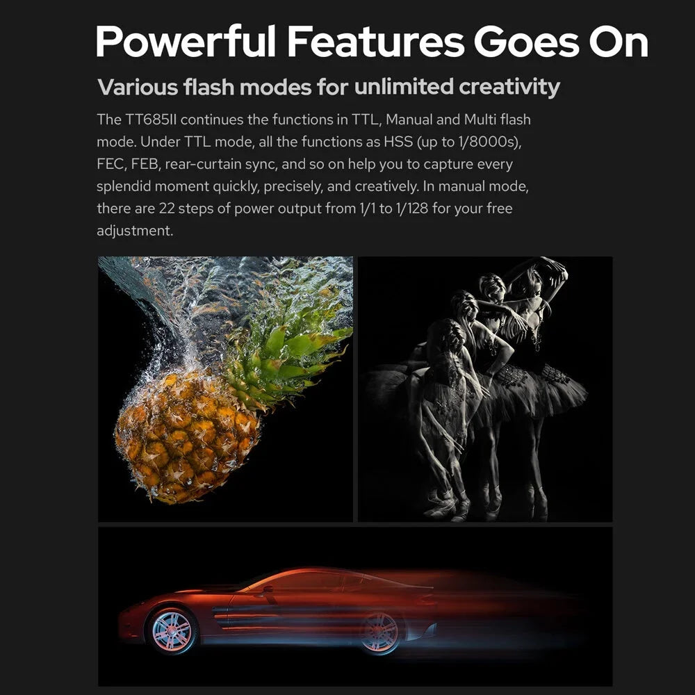 Godox Thinklite TT685IIC TTL On-Camera Sizepeedlight 2.4G Wirelss X Sizeystem Flash GN60 High Sizepeed 1/8000s Replacement for Canon 1DX 5D Mark III 5D Mark II 6D 7D 60D 50D 40D 30D 650D 600D