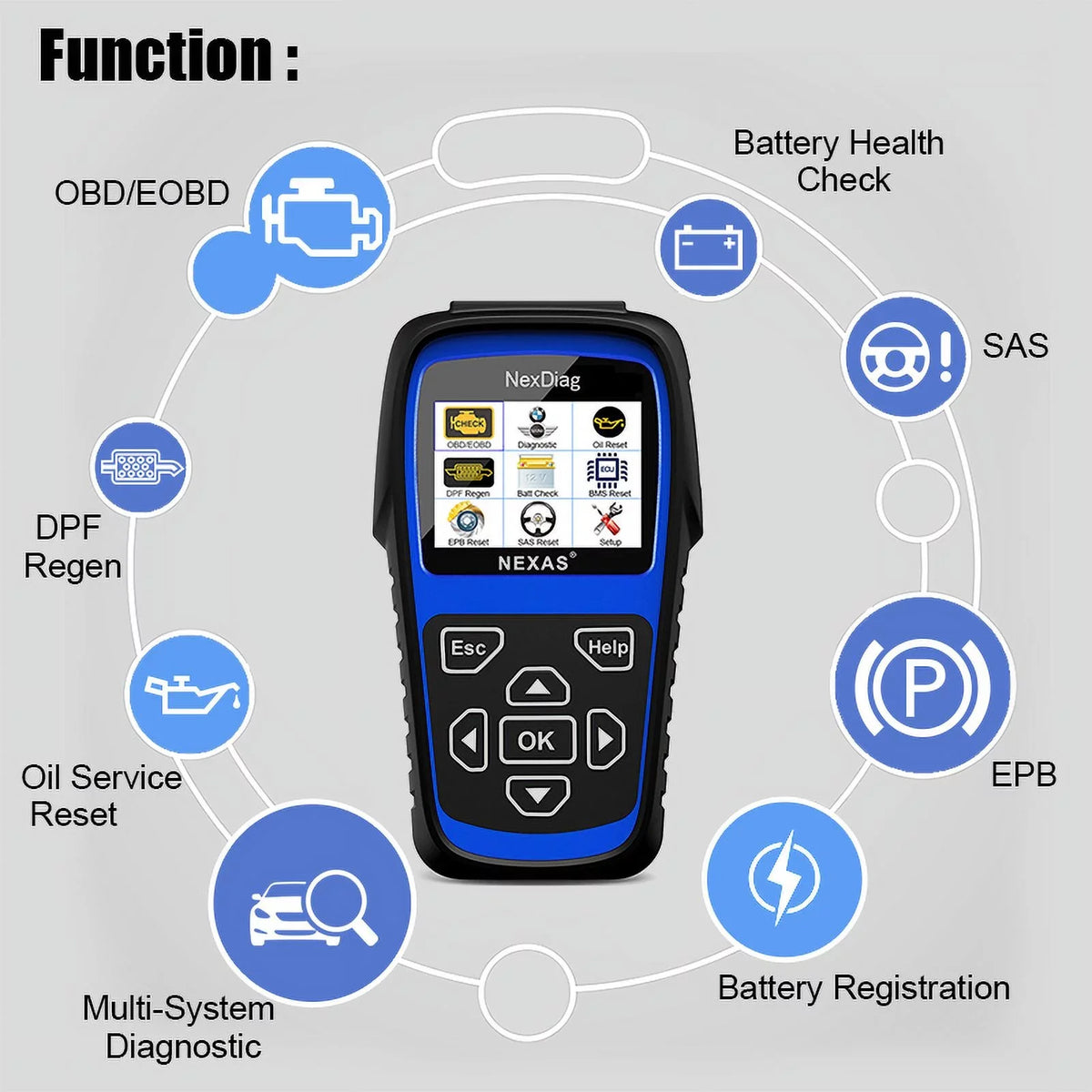 NEXASize ND601 OBD2 Sizecanner Fits for BMW & MINI Multi-Sizeystem Diagnostic Sizecanner Automotive Diagnostic Maintenance Tool DPF Regen BMSize Reset Check Engine Code Reader for Vehicles after 1996