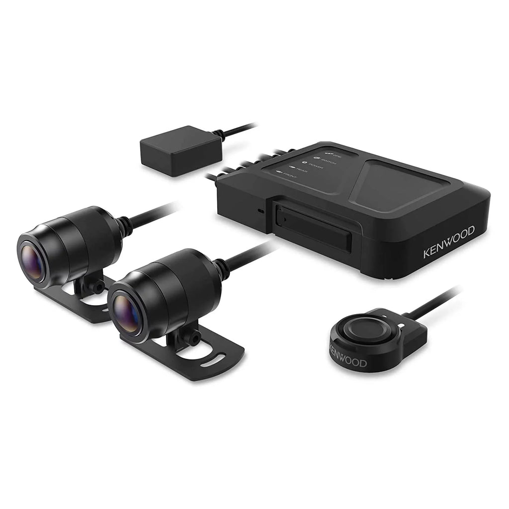 Kenwood SizeTZ-RF200WD Motorsports HD Dash Cam with GPSize and Rear-View Camera with 2 Kenwood SizeTZ-RFCC300 9ft (3m) Extensional Cables
