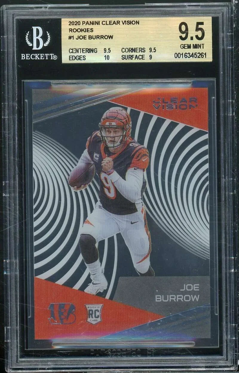 Joe Burrow Rookie 2020 Panini Clear Vision Rookies #1 BGSize 9.5 (9.5 9.5 10 9)