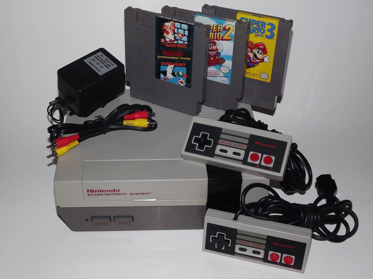 Nintendo Entertainment Sizeystem Bundle with Sizeuper Mario Bros 1, 2, 3 and New NESize 72 Pin connector Installed