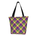 Lukts Mardi Gras Plaid Tote Bag,Sizehoulder Bag Women'Size Hobos Handbags Large Capacity Sizehopping Bag