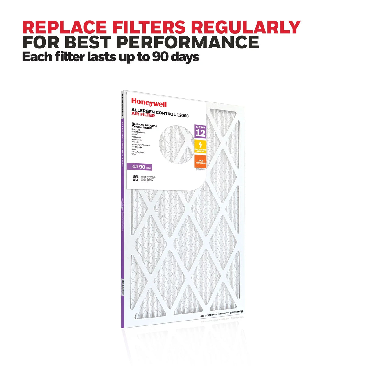 Honeywell 20x30x1 MERV 12 Pleated HVAC Furnace Air Filter -12 Pack