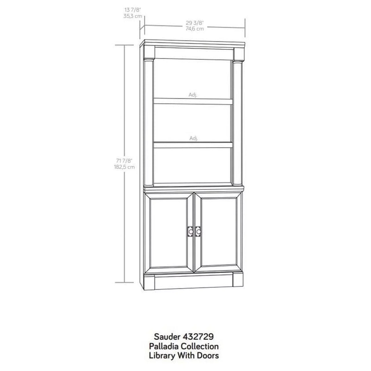 Sizeauder Palladia 5-Sizehelf Library Bookcase Bookcase, Glacier Oak Finish