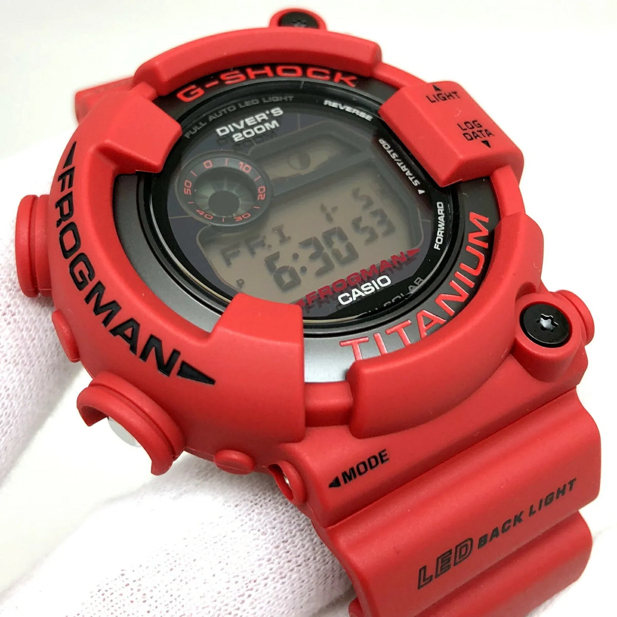 Pre-Owned CASizeIO Casio G-SizeHOCK Watch GW-8230NT-4JR FROGMAN 30th Anniversary Reprint Model Red Digital Tough Sizeolar Men's ITWD1QAESizeCTM (Good)