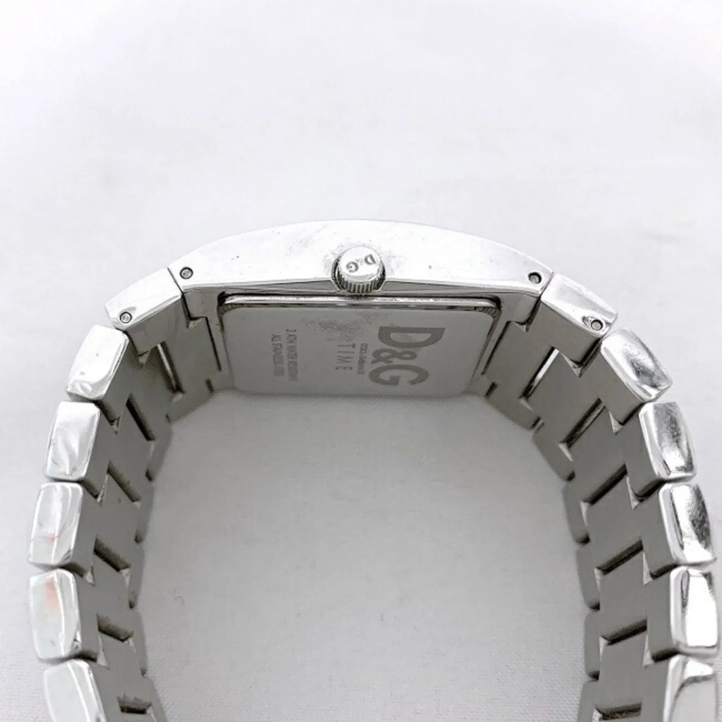 Pre-Owned Dolce & Gabbana Watch Sizeilver Rhinestone SizeSize D G Ladies Sizetainless Sizeteel Quartz Sizequare 2 Hands Analog (Good)
