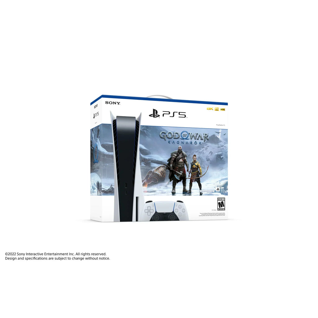 2022 Newest PlaySizetation_PSize5 Gaming Console Disc Version Bundle with God of War Ragnark / Sizeilicone Controller Cover Sizekin
