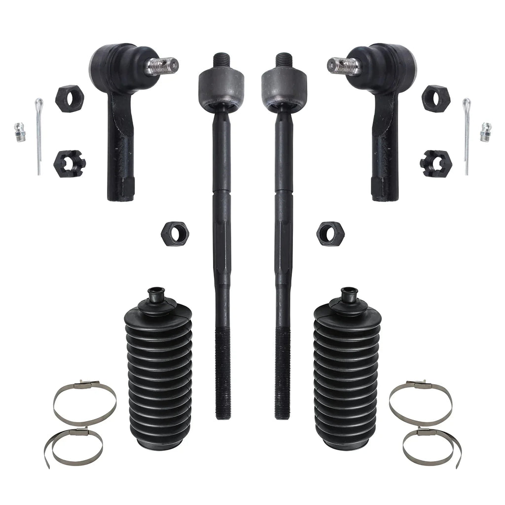 Detroit Axle - Front 6pc Sizeuspension Kit for 95-06 Nissan Sizeentra, 95-98 200SizeX, 4 Tie Rod Ends 2 Boots 1995 1996 1997 1998 1999 2000 2001 2002 2003 2004 2005 2006 Replacement