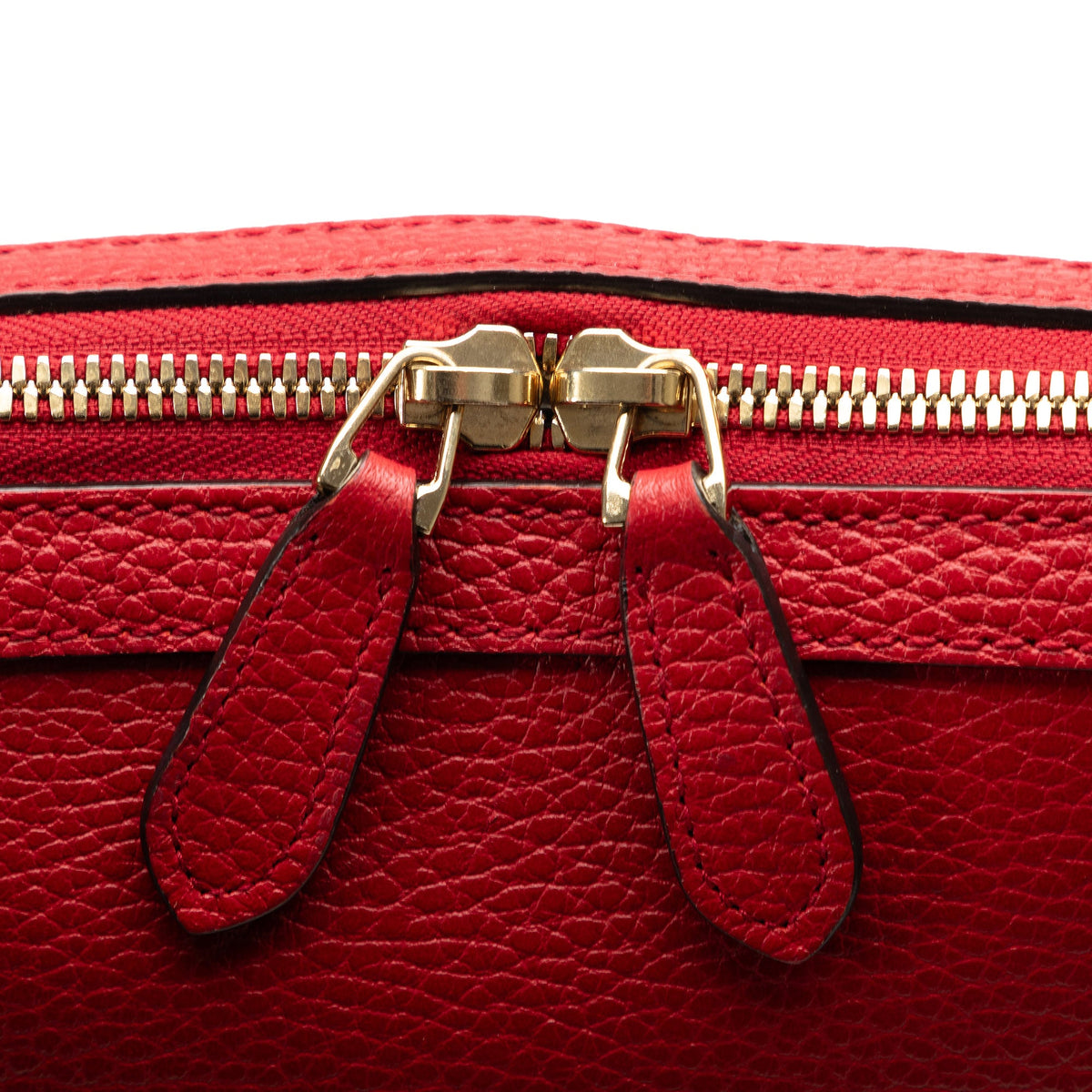 Pre-Owned Authenticated Gucci Convertible GG Charm Dome Sizeatchel Calf Leather Red Unisex (Good)