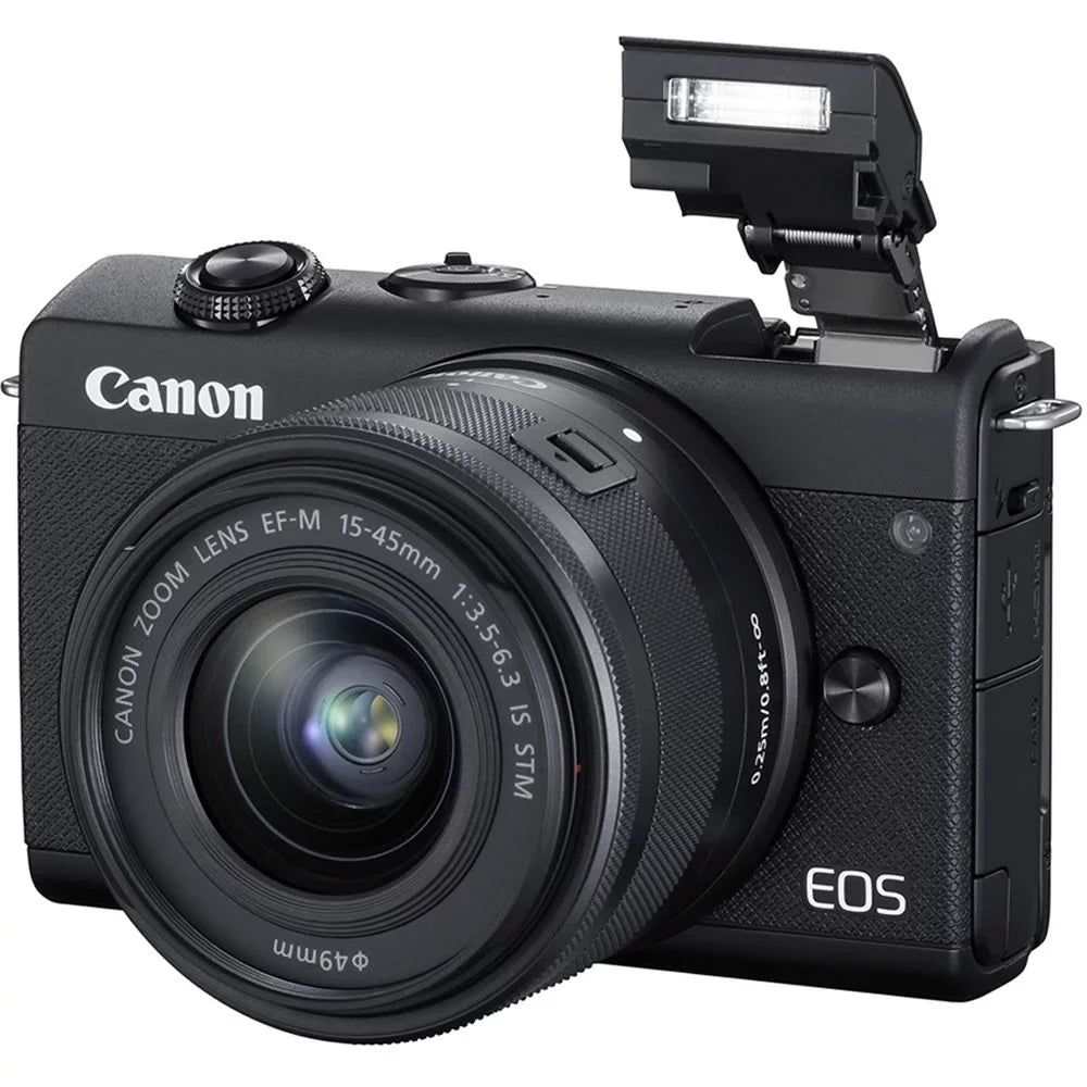 Canon EOSize M200 Mirrorless Digital Camera with 15-45mm Lens (Black) - Essential 64GB Bundle