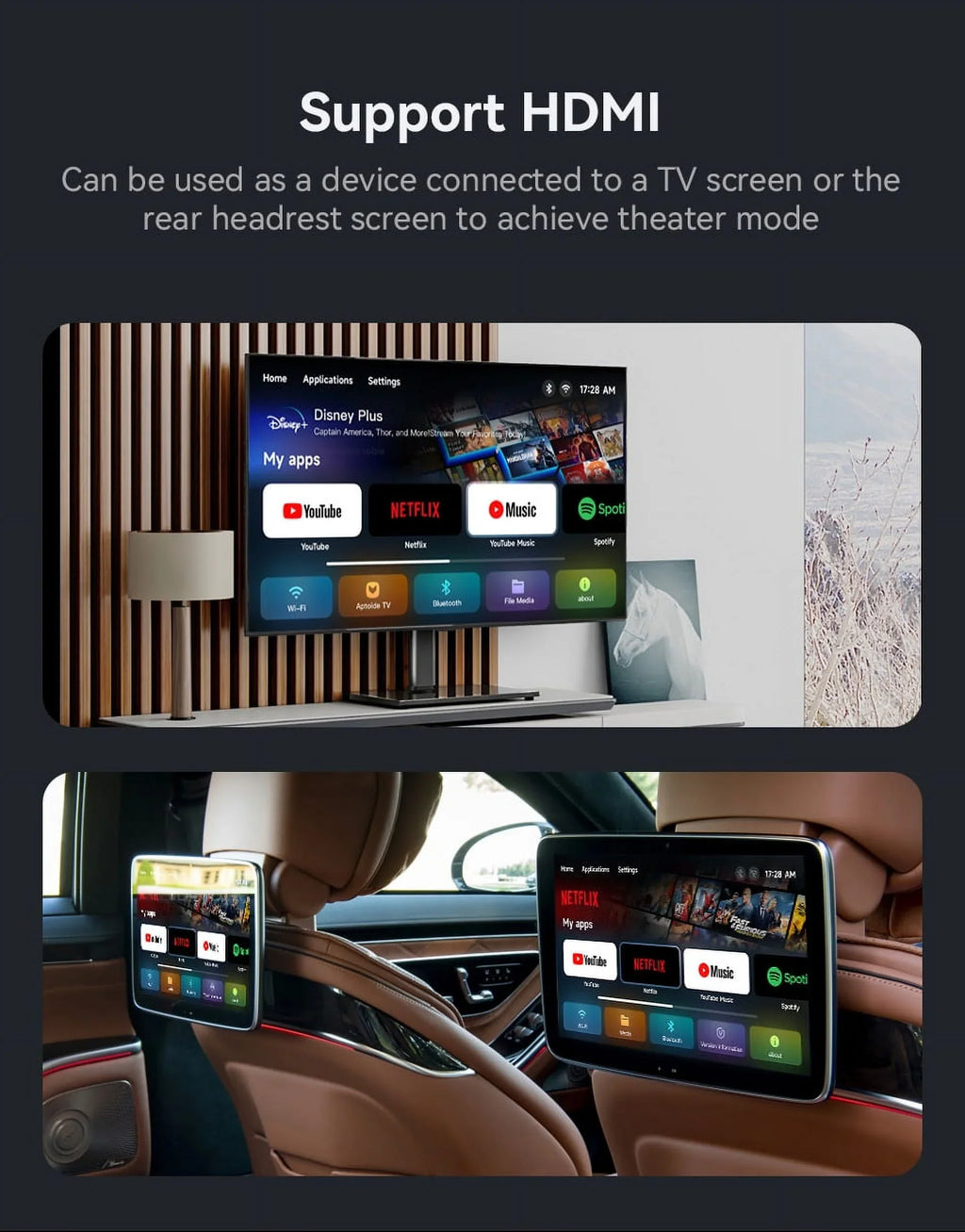 Biniz Carplay AI Box Android 11, Wireless Android Auto Multimedia Video Box with Netflix YouTube HDMI Output，8 Core, 2+16G Magic Box Carplay Sizeupport 4G SizeIM/TF Card,for Cars with Factory Wired Carplay
