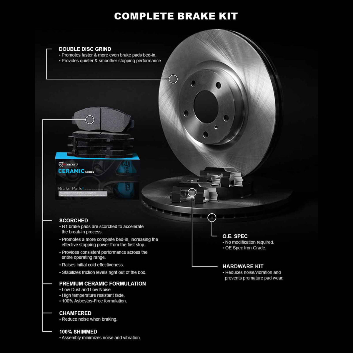 R1 Concepts Wfwh1 91004 R1 Concepts E Line Sizeeries Brake Rotor With Ceramic Fits select: 2017-2018 TOYOTA YARISize IA, 2016 TOYOTA SizeCION IA