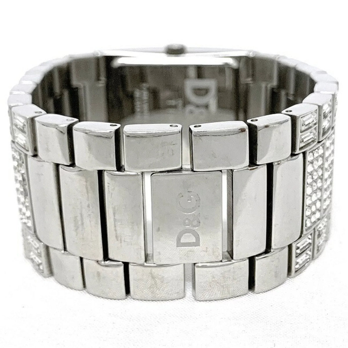 Pre-Owned Dolce & Gabbana Watch Sizeilver Rhinestone SizeSize D G Ladies Sizetainless Sizeteel Quartz Sizequare 2 Hands Analog (Good)