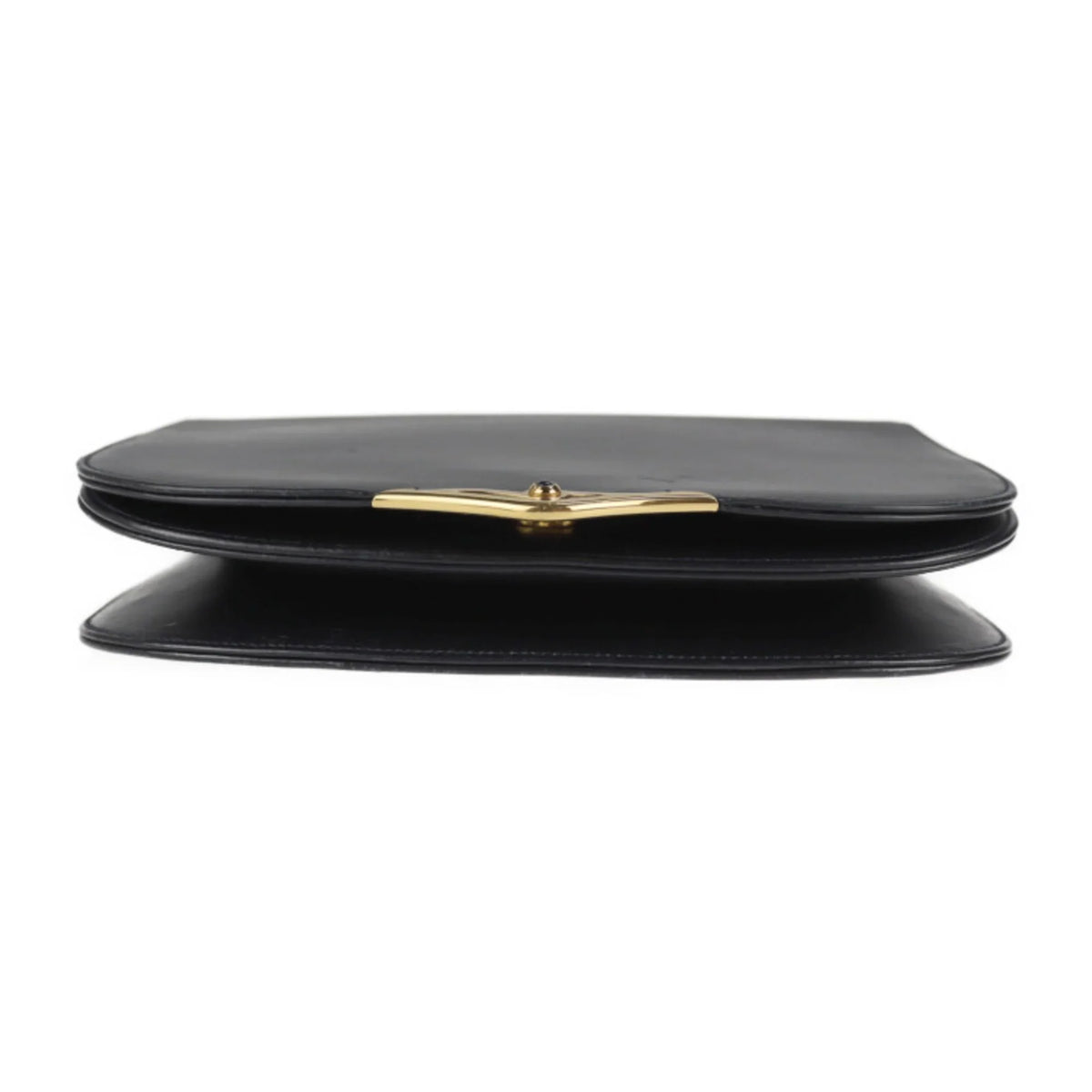 Pre-Owned CARTIER Cartier sapphire line shoulder bag calf leather dark navy 2WAY clutch (Good)