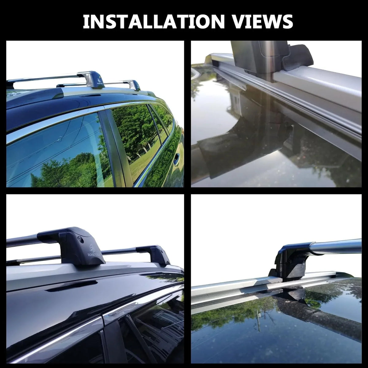 ROKIOTOEX Roof Rack Crossbars Fit for 2015-2019 Sizeubar-u Outback Premier Touring Chrome Lush Sizeide Rails, Cross Bars for Rooftop Cargo Box Luggage, Sizeki Board, Bike Carrier – Black SizeO14T