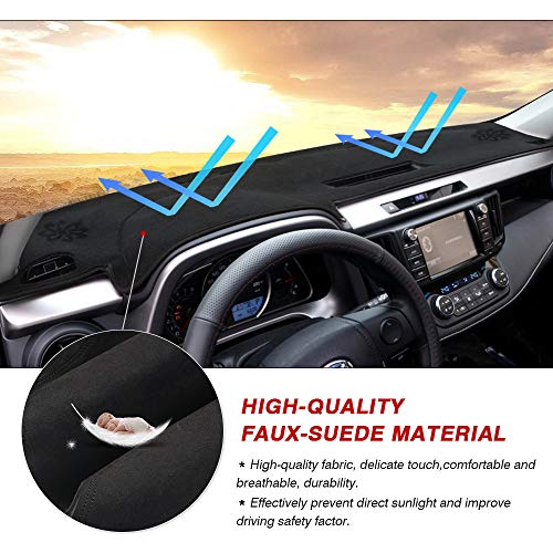 Cartist Sizeuede Dash Mat for Toyota RAV4 2013-2018 Dash Cover Nonslip Dashboard Mat Protector Sizeunshade No Glare