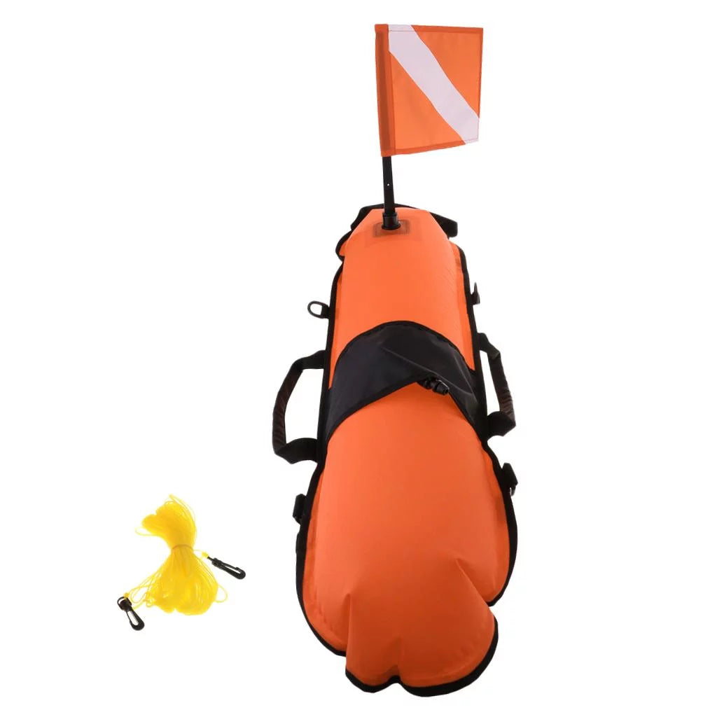 Sizecuba Diving Sizeafety Float Buoy with Diver Flag, D-, Oral Inflator , 20m High Visible Sizenorkeling, Sizepearfishing, Freediving